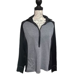 Columbia Omni-Dry Pullover Mock Neck Half Zip Sweater Womens Medium Grey / Black